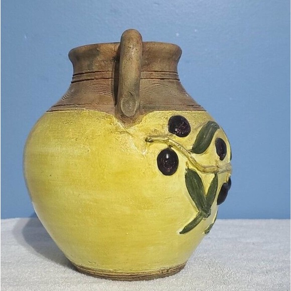 Rear Vintage Earthenware Olive Glazed Jar. Made in The Phillipines. Antique Jars - Picture 10 of 12